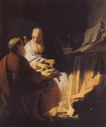 REMBRANDT Harmenszoon van Rijn Two Scholars Disputing oil painting on canvas